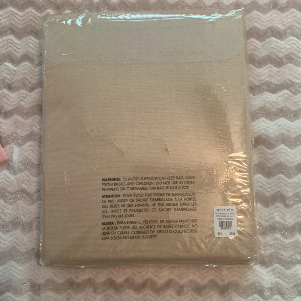 West Elm cotton canvas window panel 48x108 still in package. Tan. NWT